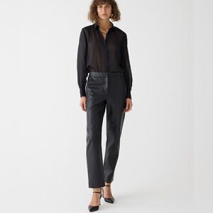 J Crew Faux Leather Kate Straight Leg Pants NWT